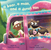 A bear, a man, and a donut van